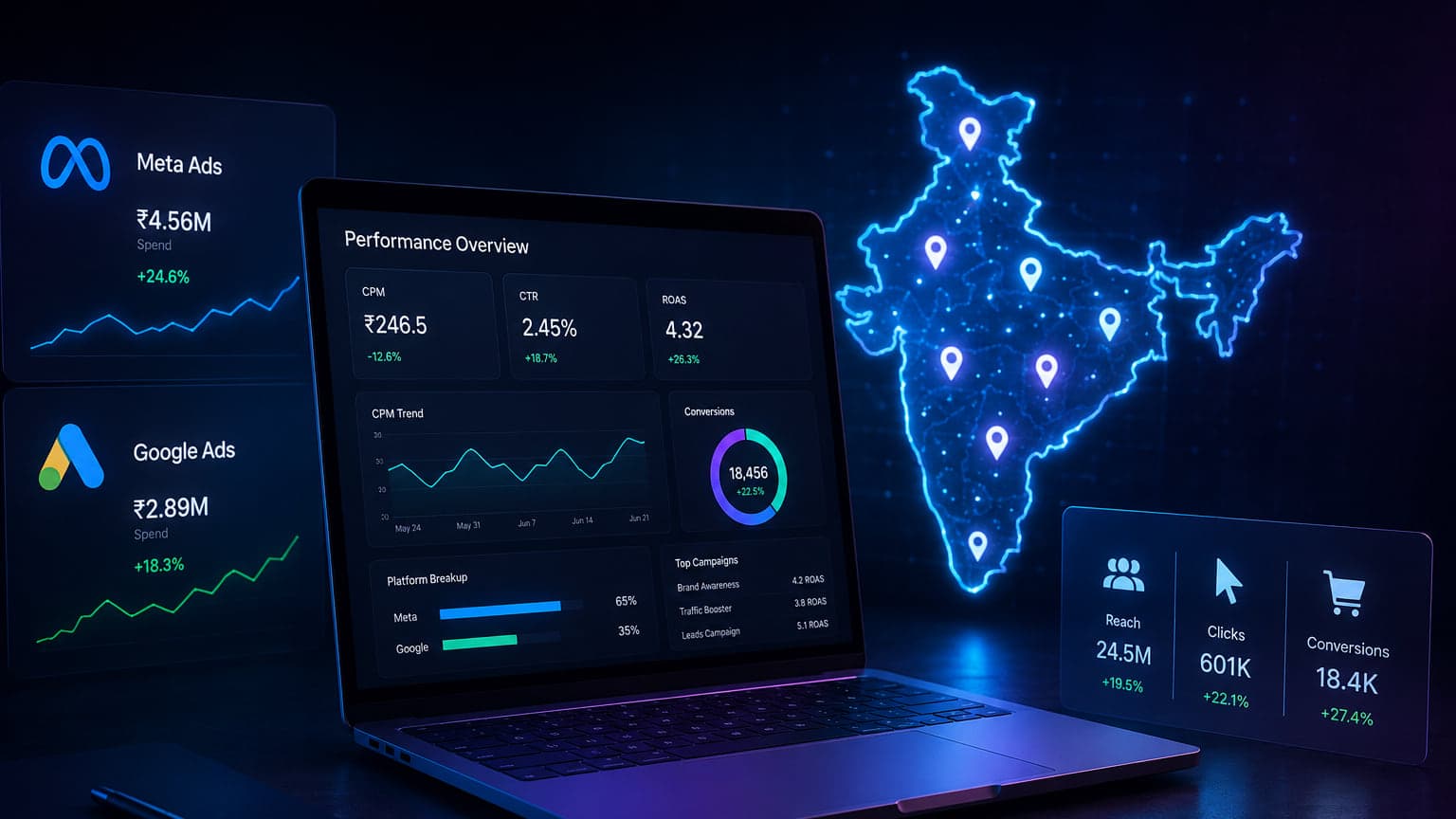 Performance marketing benchmarks in India — article artwork